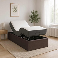 vidaXL Elektrisk Justerbar Säng Ram Brun 200 x 70 x 33,5 cm Stål