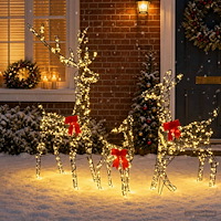 vidaXL Julbelysning renfamilj med LED LOVIISA 700 LED-lampor Varmvit