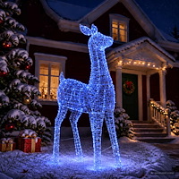 vidaXL Julbelysning ren LOVIISA 900 LED-lampor Blå 122 x 56 x 215 cm