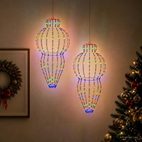 vidaXL Julspira med belysning 2 st 640 LED-lampor Mångfärgad