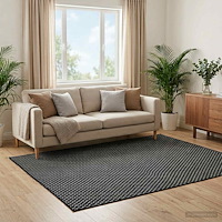 vidaXL Matta ORIZ Svart nätmönster 300 x 400 cm 100% Polyester