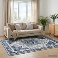vidaXL Matta ORIZ Mörkblå 240 x 240 cm 100% Polyester