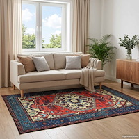 vidaXL Matta ORIZ Röd 240 x 240 cm 100% Polyester