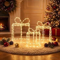 vidaXL Julklappsaskar med belysning LOVIISA 3 st 360 LED-lampor