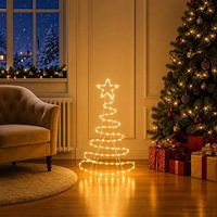 vidaXL LED-ljusskylt julgran LOVIISA 100 LED-lampor Varmvit 51 x 99 cm