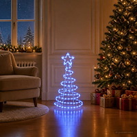 vidaXL LED-ljusskylt julgran LOVIISA 100 LED-lampor Blå 51 x 99 cm