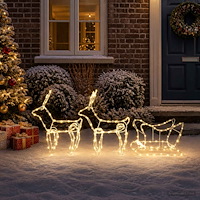 vidaXL Ren och släde juldekoration LOVIISA 240 LED-lampor Varmvit