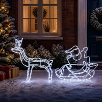 vidaXL Juldekoration ren och släde LOVIISA 320 LED-lampor Kallvit
