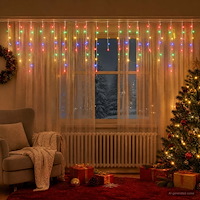 vidaXL Ljusgardin 210 LED-lampor Mångfärgad 500 x 72 cm