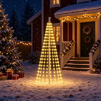 vidaXL Julgransbelysning med markspjut EKENAS 270 LED-lampor Varmvit