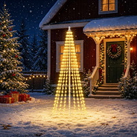 vidaXL Julgransbelysning med markspjut EKENAS 500 LED-lampor Varmvit