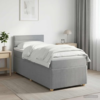 vidaXL Kontinentalsäng med madrass Ljusgrå 100 x 200 cm Tyg