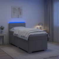 vidaXL Kontinentalsäng med madrass Ljusgrå 100 x 200 cm Tyg