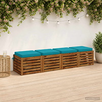 vidaXL Sittkuddar SOEST 4 st 100% Polyester Turkos 45 x 45 x 7 cm