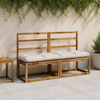 vidaXL Bänk Kuddar VIANEN 2 st 100% Polyester Vit 150 x 40 x 12 cm