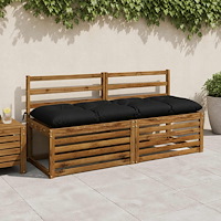 vidaXL Bänk Kuddar VIANEN 2 st 100% Polyester Svart 150 x 50 x 12 cm
