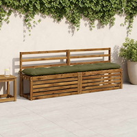 vidaXL Bänk kudde VIANEN 100% Polyester Olivgrön 200 x 30 x 12 cm