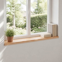 vidaXL Fönsterbrädor 2 st Naturlig 80x 20 x 2 cm Massivt bokträ