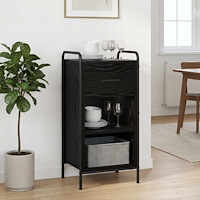 vidaXL Sideboard Svart ek 97 x 33 x 81 cm Konstruerat trä