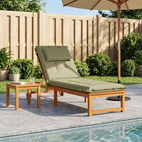 vidaXL Solstol Kudde GEMERT 100% Polyester Ljusgrön 190 x 60 x 9 cm