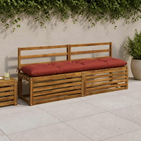 vidaXL Bänk Kuddar VIANEN 2 st 100% Polyester Röd 160 x 40 x 12 cm