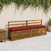 vidaXL Bänk Kuddar VIANEN 2 st 100% Polyester Röd 200 x 30 x 12 cm