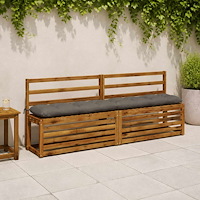 vidaXL Bänk Kuddar VIANEN 2 st 100% Polyester Grå 200 x 30 x 12 cm