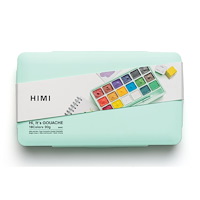 HIMI HIMI Jelly Cup gouachefärg – 18 färger och 3 penslar, grön / HIMI Jelly Cup Gouache Set 18+3 Brushes Green