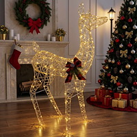 vidaXL 3D Julren LOVIISA 200 LED-lampor Varmvit 96 x 40 x 140 cm
