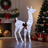 vidaXL 3D Julren LOVIISA 200 LED-lampor Kallvit 96 x 40 x 140 cm