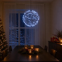 vidaXL Julfinialslampa 200 LED-lampor Kallvit Diameter 20 x 22 cm