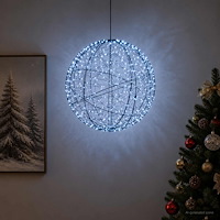 vidaXL Julfinialslampa 500 LED-lampor Kallvit Diameter 40 x 42 cm