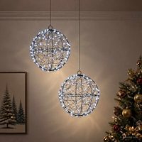 vidaXL Julfinialslampa 2 st 400 LED-lampor Kallvit Diameter 20 x 22 cm