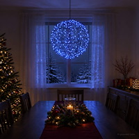 vidaXL Julfinialslampa 300 LED-lampor Blå Diameter 30 x 32 cm