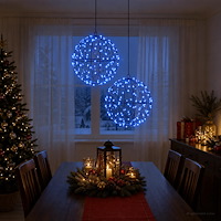 vidaXL Julfinialslampa 2 st 400 LED-lampor Blå Diameter 20 x 22 cm
