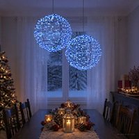 vidaXL Julfinialslampa 2 st 600 LED-lampor Blå Diameter 30 x 32 cm