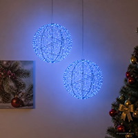 vidaXL Julfinialslampa 2 st 1000 LED-lampor Blå Diameter 40 x 42 cm