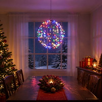 vidaXL Julfinialslampa 200 LED-lampor Mångfärgad Diameter 20 x 22 cm