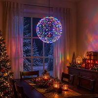 vidaXL Julfinialslampa 500 LED-lampor Mångfärgad Diameter 40 x 42 cm
