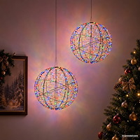 vidaXL Julfinialslampa 2 st 1000 LED-lampor Mångfärgad Ø 40 x 42 cm