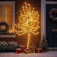 vidaXL LED-julgran för vägg 180 cm 200 LED-lampor Varmvit Stål Svart