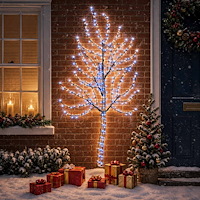 vidaXL LED-julgran för vägg 180 cm 200 LED-lampor Blå Stål Svart