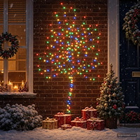 vidaXL LED-julgran för vägg 180 cm 200 LED-lampor Mångfärgad Stål