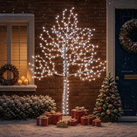 vidaXL LED-julgran för vägg 210 cm 312 LED-lampor Kallvit Stål Svart