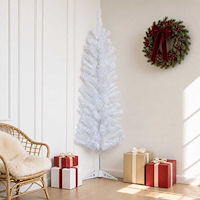 vidaXL Konstgjort smalt julträd 120 cm PVC och stål Vit