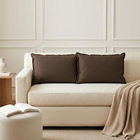 vidaXL Kudde med kudde HOUTEN 2 st Brun Faux Linne