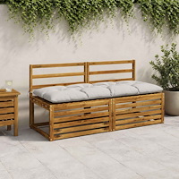 vidaXL Bänk Kuddar VIANEN 2 st 100% Polyester Vit 150 x 60 x 12 cm