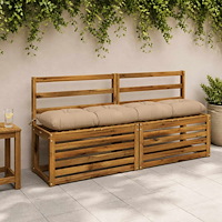 vidaXL Bänk Kuddar VIANEN 2 st 100% Polyester Sand 160 x 30 x 12 cm