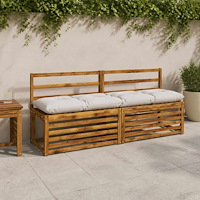 vidaXL Bänk Kuddar VIANEN 2 st 100% Polyester Vit 160 x 40 x 12 cm