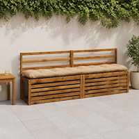 vidaXL Bänk Kuddar VIANEN 2 st 100% Polyester Sand 200 x 30 x 12 cm